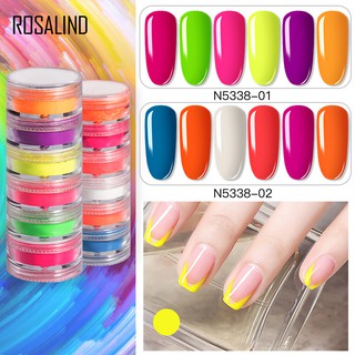 Rosalind ผงขัดสีนีออนสะท้อนแสง  สีฟลูออเรสเซ็นต์  6 สี ขนาด 1 กรัม x 6 กระปุก