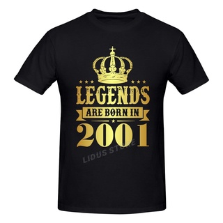 เสื้อยืดแขนสั้น พิมพ์ลาย Legends Are Born In 2001 21 Years For 21Th ของขวัญวันเกิด สําหรับผู้ชาย