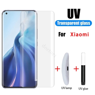 ฟิล์มกระจก กาว uv Xiaomi Mi 14 13 12 13 12s 11 10 10s Ultra Pro Note 10 Lite Pro CIVI 3 2 1s 4G 5G 2023