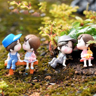 ตุ๊กตาฟิกเกอร์ การ์ตูนคู่รัก ขนาดเล็ก DIy สําหรับตกแต่งบ้านตุ๊กตา สวนขวด สวนขวด ภูมิทัศน์ขนาดเล็ก 6 ชิ้น ต่อชุด
