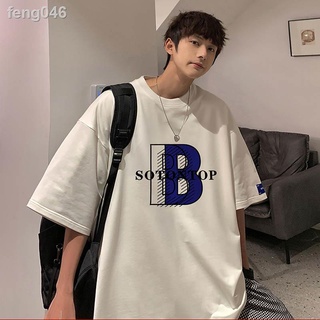 ¤สไตล์ฮ่องกง ins ตัวอักษรภาษาอังกฤษพิมพ์เสื้อยืดฤดูร้อนเยาวชน cec ยอดนิยมหลวมรอบคอแขนสั้นเสื้อยืดผู้ชาย