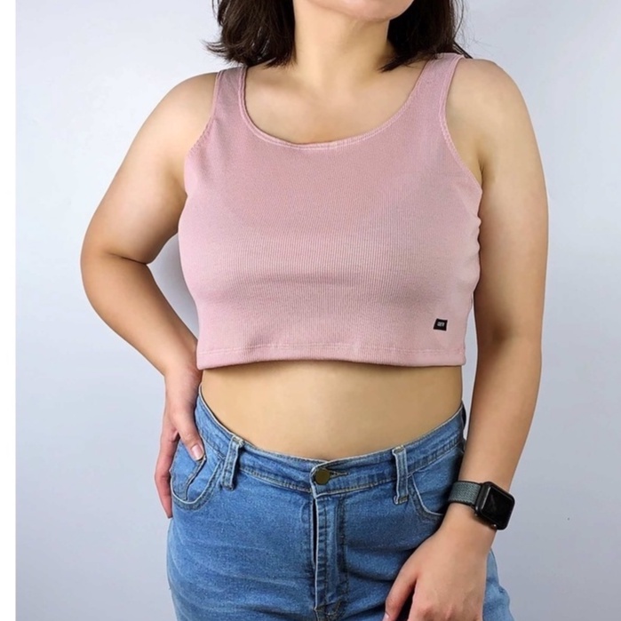 ผ้าร่อง-กล้ามตรงxxl-แบรนด์chotyshop-เสื้อกล้ามผ้าร่อง-เสื้อกล้ามครอปสาวอวบ-อก-36-60-เสื้อครอปสาวอ้วน-qrx-b