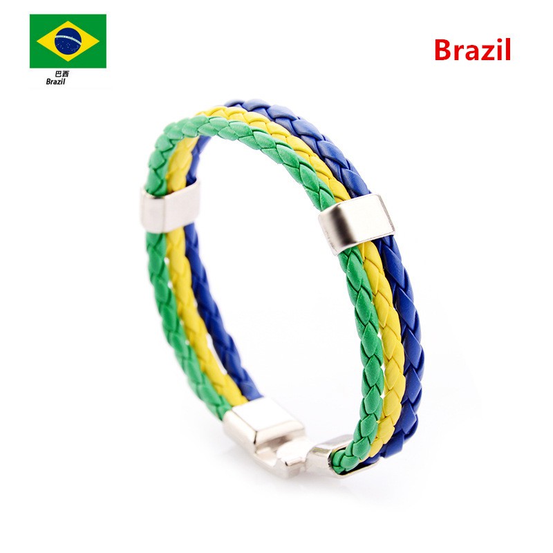 bestprice-1920-world-cup-สายรัดข้อมือหนังเชือกถักสร้อยข้อมือ