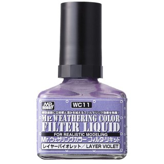 (พร้อมส่ง) สีเฉดม่วง Mr.WEATHERING LAYER VIOLET WC11 สีคราบทำรอยสกปรกโมเดล สีคราบสกปรก