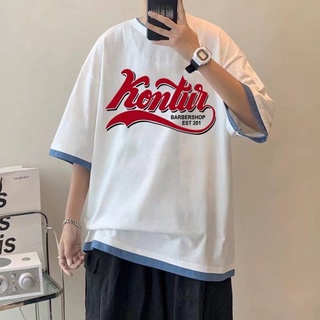 เสื้อยืดแขนสั้น คอกลม ทรงหลวม พิมพ์ลายตัวอักษร สไตล์สตรีท ฮิปฮอป ขนาดใหญ่ เข้าได้กับทุกชุด สําหรับผู้ชาย และผู้หญิง