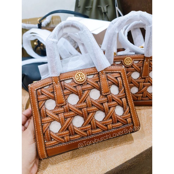 Toryburch Walker BasketWeave Micro Satchel Shopee Thailand