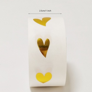 ภาพหน้าปกสินค้าสติกเกอร์ฟอยล์สีทองใส ลายหัวใจน่ารัก ขนาด 2.5 ซม. สําหรับตกแต่งบรรจุภัณฑ์ 500 ชิ้น ซึ่งคุณอาจชอบสินค้านี้