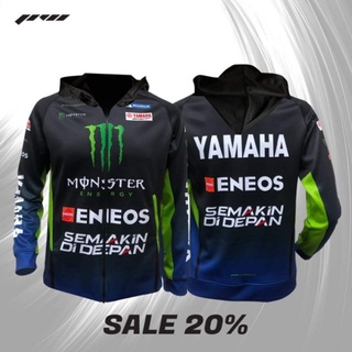 เสื้อแจ็กเก็ตกันหนาวลําลอง ผ้าฟลีซ มีฮู้ด ลาย YAMAHA Ghost Claw Rossi MOTO GP สําหรับผู้ชาย