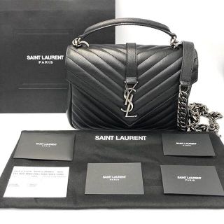 Used like new Ysl College Medium Black shw dmt.24*16*6 2019 full set 47,999฿