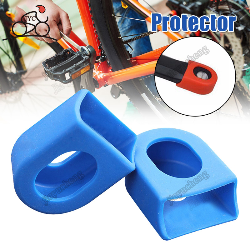 ภาพหน้าปกสินค้า1 Pair Bicycle Crank Protector Case Protective Cover Road Bike Moutain Folding Bike Parts Crankset Accessory