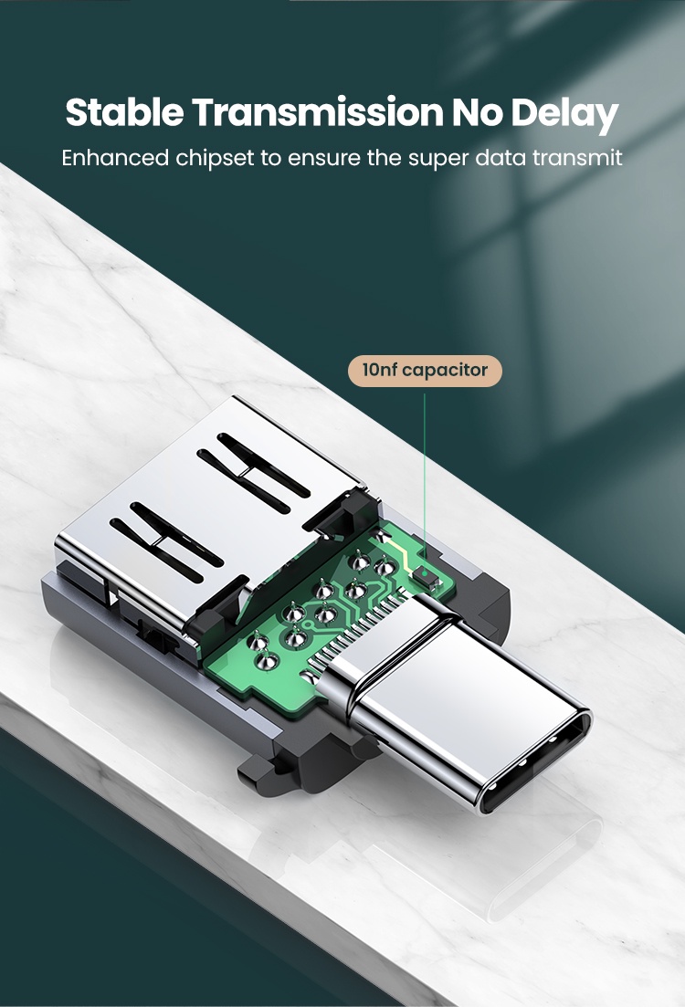 ภาพที่ให้รายละเอียดเกี่ยวกับ Ugreen อะแดปเตอร์ USB 3.1 Type C เป็น USB 3.0 C OTG สําหรับ Samsung Galaxy Huawei Mate Google Gopro Oneplus Htc Macbook