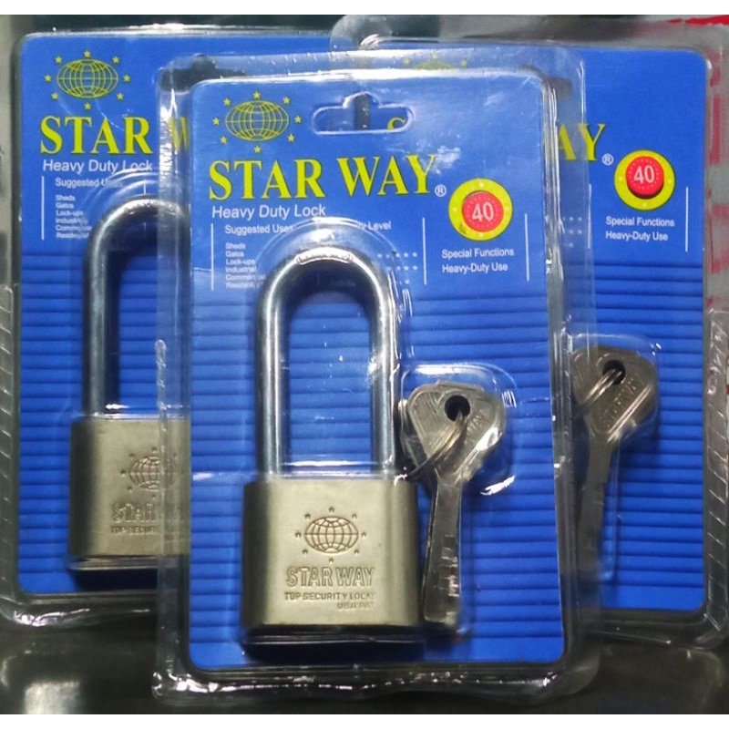 กุญแจบ้าน-กุญแจคอยาว-star-way-ขนาด-40-mm-แกนยาว-ระบบลูกปืน-star-way-สตาร์เวย์
