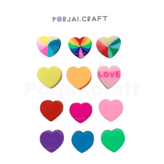 ภาพขนาดย่อของภาพหน้าปกสินค้าลูกปัดหัวใจ Polymer heart beads 10mm จากร้าน porjai.craft บน Shopee