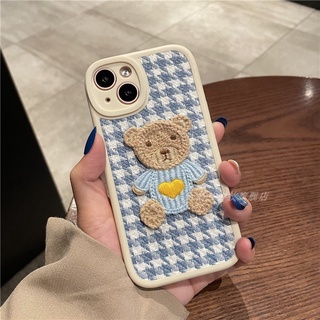 พร้อมส่งในไทย💘 เคสโทรศัพท์ เคส เคสมือถือ เคส TPU เคสนิ่ม หมีปักไหมพรม TPU-R1751