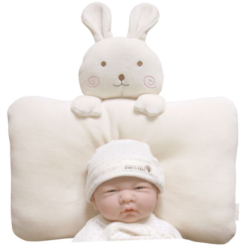 john-n-tree-organic-baby-protective-pillow-หมอนหลุมออร์เเกนิค-หมอนหัวทุย-หมอนกันหัวเเบน-หมอนหัวสวย-peekaboo-bunn