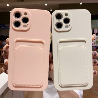 เคสโทรศัพท์มือถือ ซิลิโคน กันกระแทก พร้อมช่องใส่บัตร สีพื้น สําหรับ Vivo Y16 Y35 Y02s V25 V25e Y22 Y22s Y77 V21 V23 Y21S Y33S T1 5G