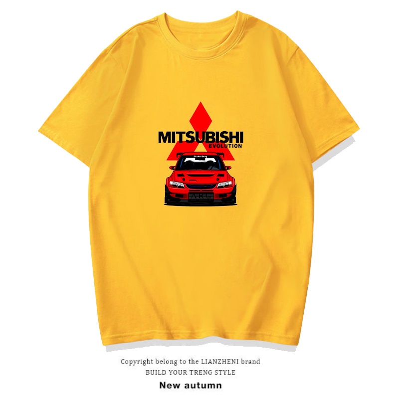 เสื้อยืดผู้ชาย-ประสิทธิภาพรถแผนก-mitsubishi-evolution-รอบเสื้อยืดผู้ชายแขนสั้นแบรนด์ดัดแปลงวัฒนธรรมคนรักครึ่งแขน-s-5xl