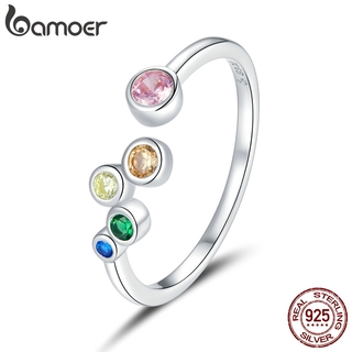 สินค้า Bamoer แหวนเงินแท้ 925 หลากสีสําหรับผู้หญิง Bsr 149