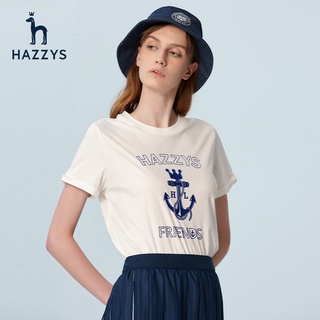 [S-5XL] Hazzys Haggis เสื้อยืดลําลอง ผ้าฝ้าย แขนสั้น คอกลม พิมพ์ลาย แฟชั่นฤดูร้อน สําหรับสตรี