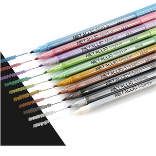 ปากกามาร์กเกอร์ สี Metallic (ลบไม่ออก) แพ็ค 10 สี ( จำนวน 1 แพ็ค)