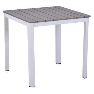 โต๊ะ เก้าอี้ โต๊ะไม้พลาสวูด SPRING ARTEMIS 80 ซม.สีขาว/สีเทา เฟอร์นิเจอร์นอกบ้าน สวน อุปกรณ์ตกแต่ง PATIO TABLE SPRING AR