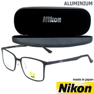 Nikon แว่นตารุ่น 6302 C-1 สีดำ กรอบเต็ม ขาสปริง วัสดุ อลูมิเนียม (สำหรับตัดเลนส์)