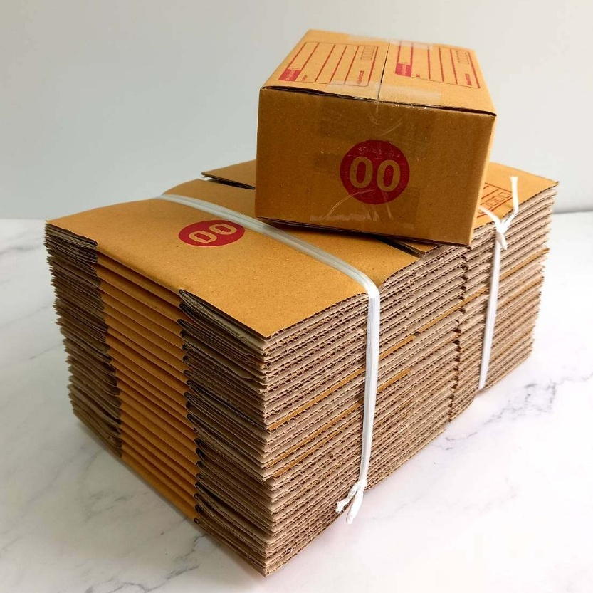 กล่องพัสดุ-กล่องไปรษณีย์ฝาชนสีน้ำตาล-เบอร์-00-พิมพ์-500-ใบ-ส่งฟรีทั่วประเทศ