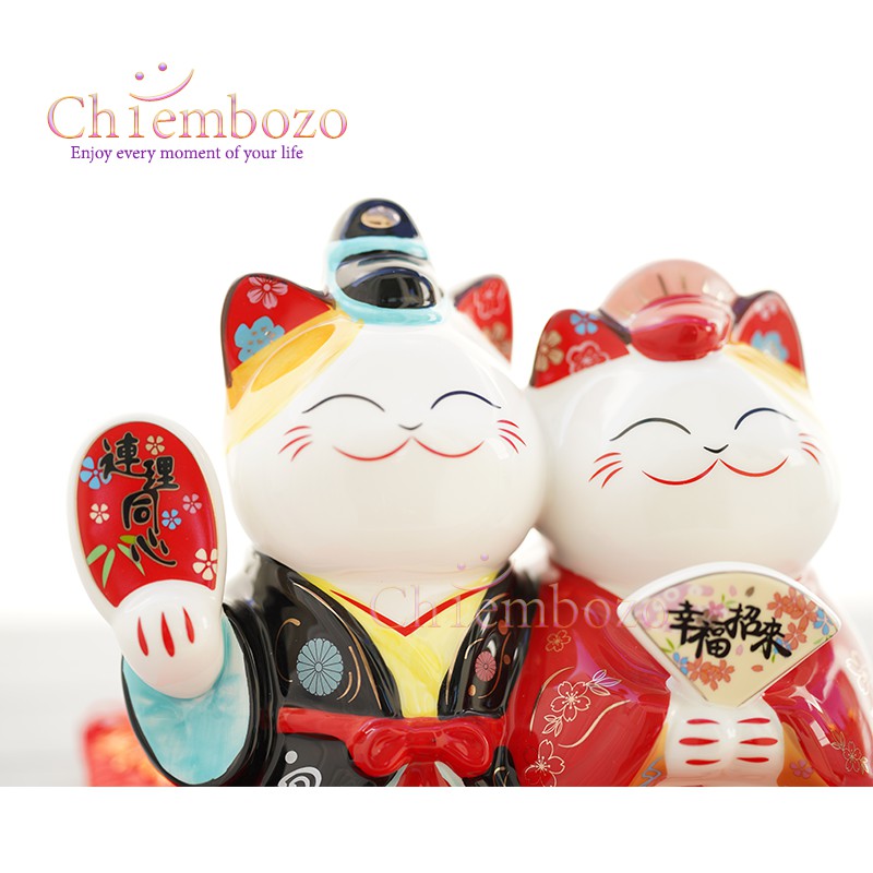 แมวกวักคู่-ชุดกิโมโนญี่ปุ่น-ขนาด-8-นิ้ว-เสริมโชคลาภ-เรียกลูกค้า-ความรัก-การเงิน-การงาน-ร่ำรวยๆๆ