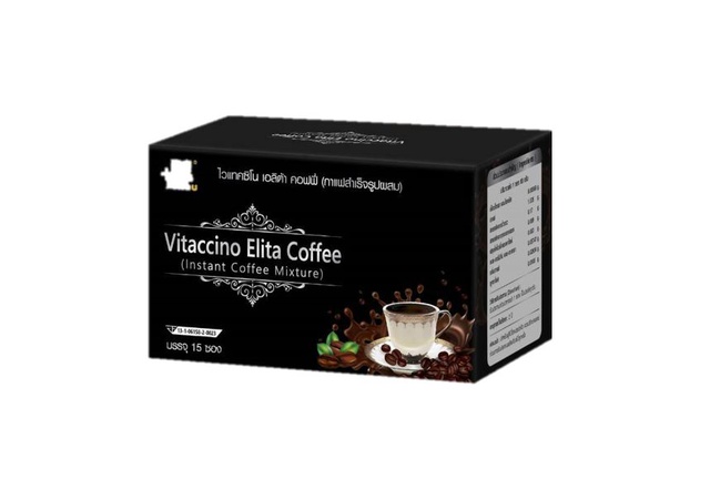ภาพสินค้า️ 100 % มี อย. กาแฟควบคุมน้ำหนักไวแทคชิโน เอลิต้า คอฟฟี Vitaccino Elita Coffee (Instant Coffee Mixture) กาแฟดำ จากร้าน shoprichycute บน Shopee ภาพที่ 3