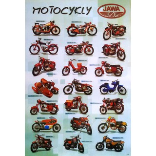 โปสเตอร์ รถมอเตอร์ไซค์ จาวา Motocykly Jawa (1929-1979) POSTER 24”X35” Czech Automobilka Motorbike Classic Vintage