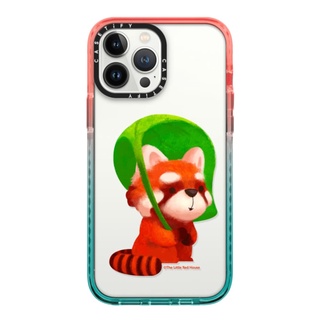 Casetify Red Panda with Leaf 13 Pro Max  Impact Case  Color:Clear-Pink / Blue  [13PMสินค้าพร้อมส่ง]