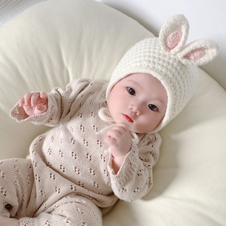 หมวก ผ้าวูล แต่งหูกระต่าย ให้ความอบอุ่น แฟชั่นฤดูใบไม้ร่วง และฤดูหนาว สําหรับเด็ก 1-2 ปี 2021