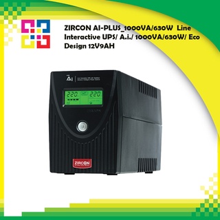 ZIRCON AI-PLUS_1000VA/630W Line Interactive UPS/ A.i./ 1000VA/630W/ Eco Design 12V9AH (Tower type)
