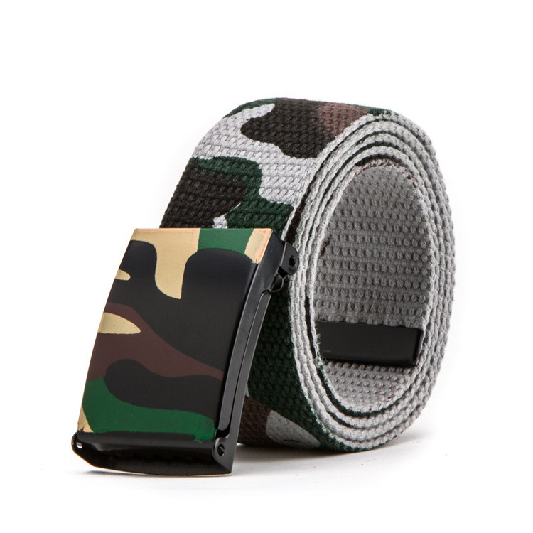 ภาพหน้าปกสินค้าพร้อมส่ง belt shop เข็มขัด ผู้ชาย ลายทหาร Military Camo US Army Style Webbing Camouflage Automatic Canvas Trouser Belt