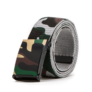 สินค้า พร้อมส่ง belt shop เข็มขัด ผู้ชาย ลายทหาร Military Camo US Army Style Webbing Camouflage Automatic Canvas Trouser Belt