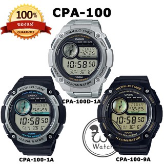 สินค้า CASIO ของแท้ 100% รุ่น CPA-100 นาฬิกาข้อมือผู้ชาย ZUHR ASR MAGHRIB ISHA พร้อมกล่องและรับประกัน1ปี CPA-100D CPA100 CPA
