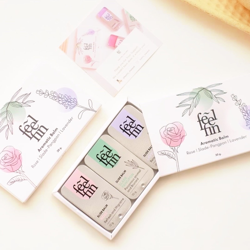 Feelfin Aroma Balm อโรมาพกพา ใช้ได้ทั้งดมและทา ครบ 3 กลิ่น สยบทุกปัญหา ...