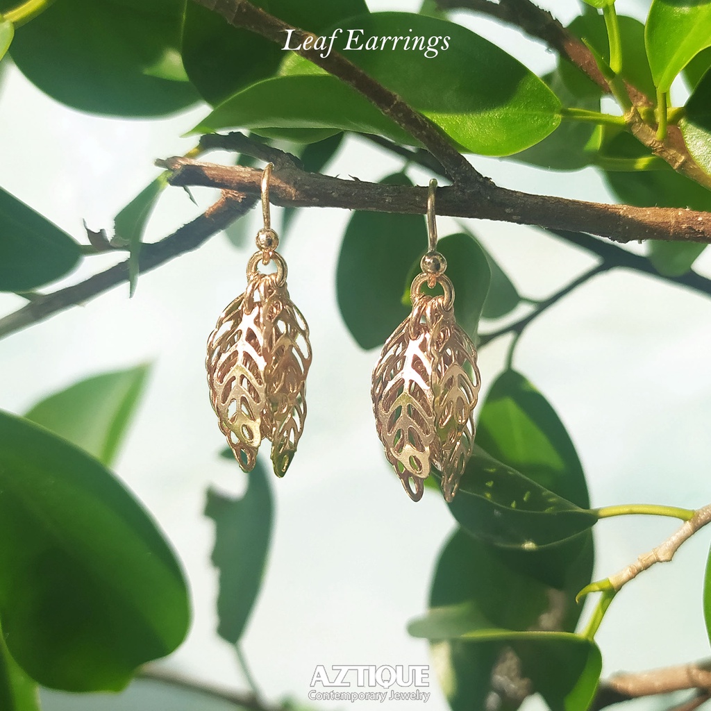 ต่างหูใบไม้จิ๋ว-leaf-earrings-tiny-leaf-earrings-small-simple-leaf-earrings-silver-minimalis-sa