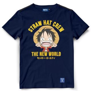 ผ้าฝ้าย 100%เสือยืดวันพีช Onepiece 617-NV LUFFY สีกรมS-3XL