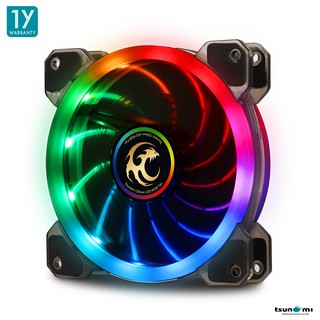 พัดลมระบายความร้อน Tsunami Dual Ring+ Series cRGB Cooling Fan X1 (รับประกันสินค้า 1 ปี)