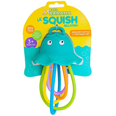 ของแท้-amp-จัดส่งไวมาก-ยางกัด-แมงกระพรุน-ใหม่ล่าสุดจาก-baby-banana-lil-squish-jellyfish-teething-toy