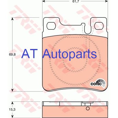 ผ้าเบรคหลัง-เบนซ์-500sel-s-class-w140-e500-w124-e500-w124-e280-e320-w210-gdb1123