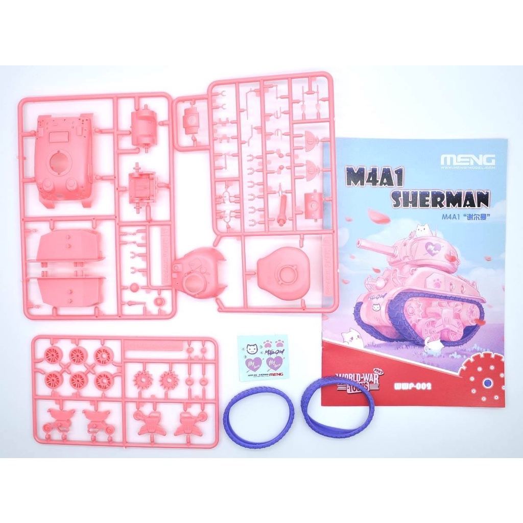 โมเดลรถถังไข่-meng-model-wwp-002-m4a1-sherman-cartoon-model-pink-color