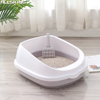 สินค้า Allsking ห้องน้ำแมว ถาดใส่ทรายแมว กระบะทราย cat toilet กระบะห้องน้ำแมว สำหรับแมวทุกวัย แถมฟรีที่ตักทราย