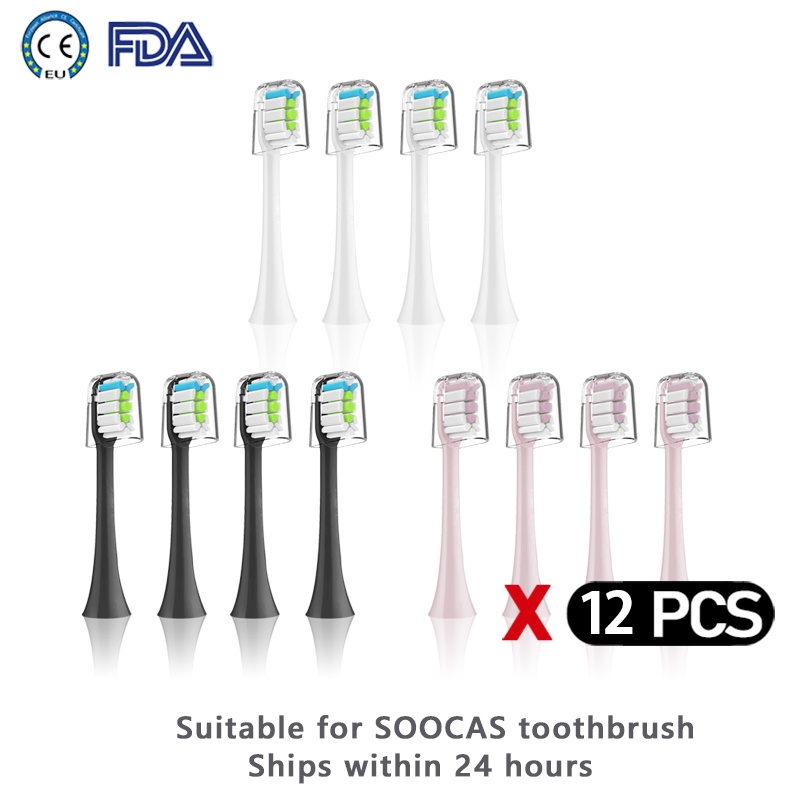 การเปลี่ยนหัว SOOCAS x3 x3u v1 v2 SOOCARE หัวฉีดไฟฟ้าแปรงสีฟันอะคูสติก ...