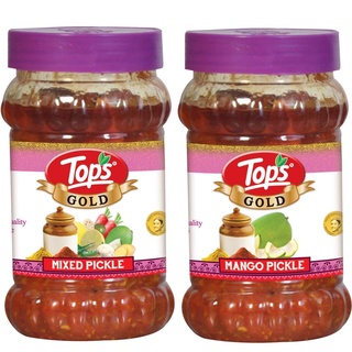 Tops Gold Mixed Pickle 375gm Jar + Tops Gold Mango Pickle 375 Gm