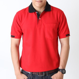 ภาพหน้าปกสินค้าเสื้อโปโล สีแดงปกดำ Pk013  - Polomaker ที่เกี่ยวข้อง