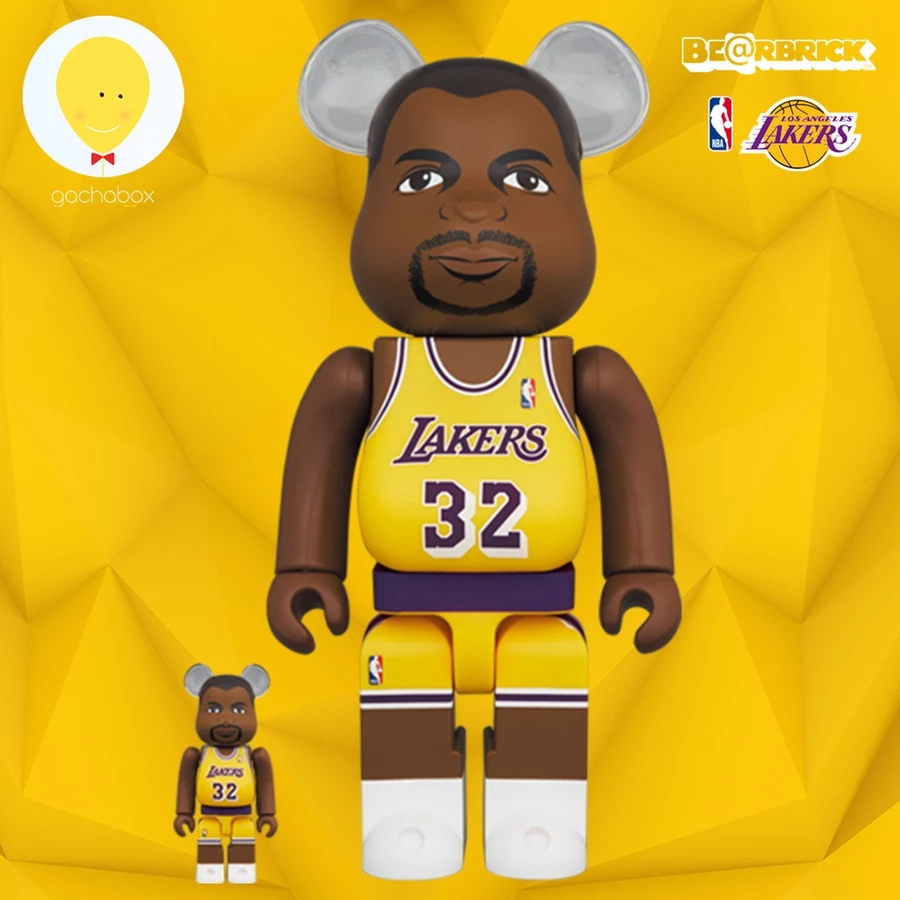 MEDICOM TOY BE@RBRICK Magic Johnson LA Lakers 100%+400% Set