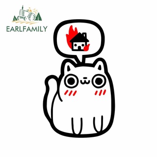 Earlfamily สติกเกอร์ไวนิล กันน้ํา กันรอยขีดข่วน ลายแมว ขนาด 13 ซม. x 8.2 ซม. สําหรับติดตกแต่งหน้าต่างรถยนต์