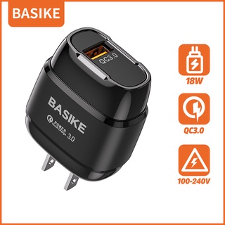 [6 months warranty] BASIKE 18W หัวชาร์จเร็ว fast charging adapter QC3.0